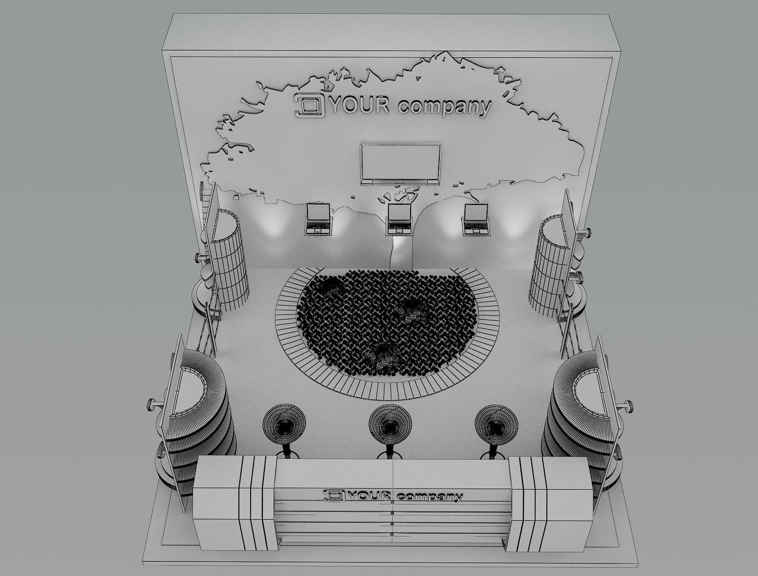Booth Exhibition Stand a47 3D model_5