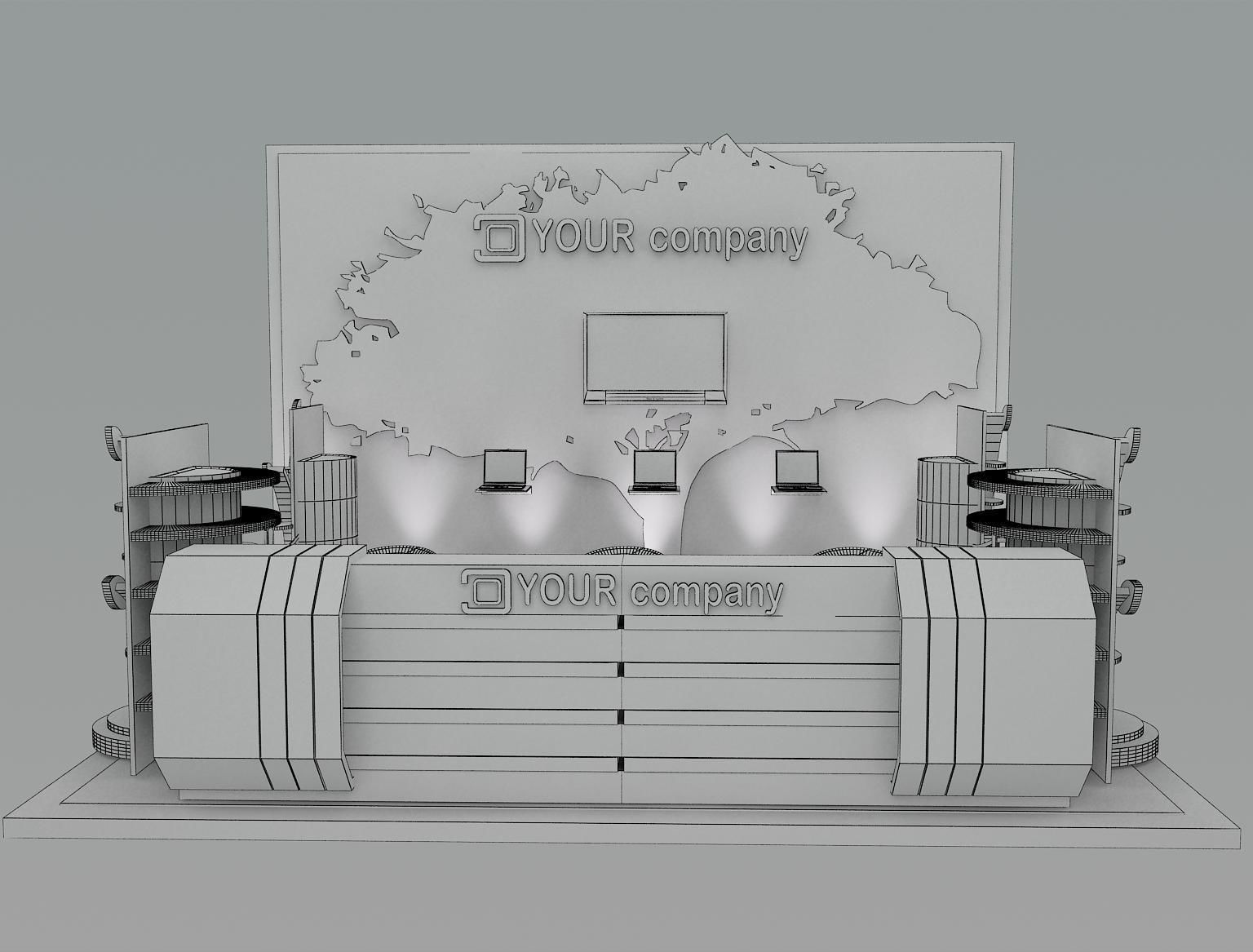 Booth Exhibition Stand a47 3D model_7