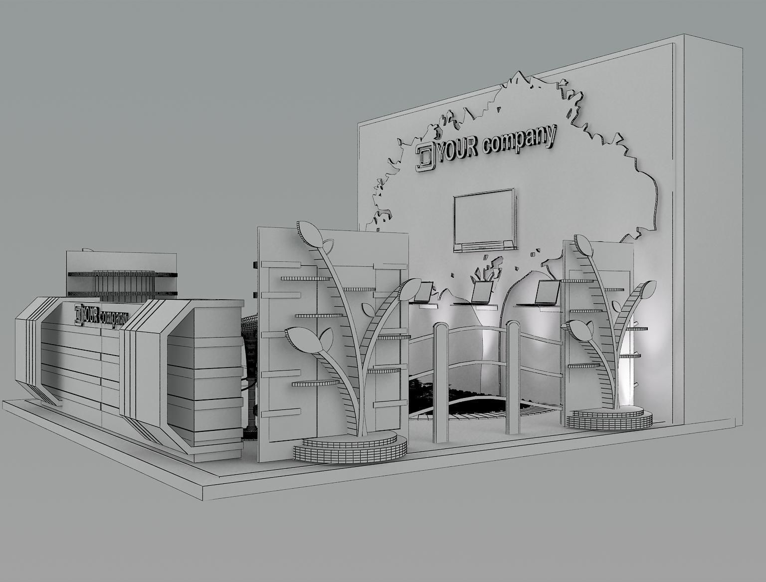 Booth Exhibition Stand a47 3D model_11