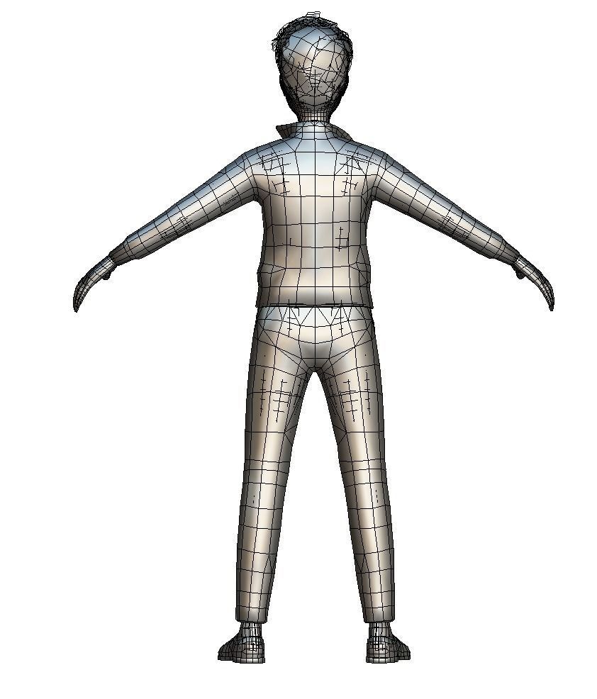 Cartoon Low Poly Style Avatar 019 Low-poly 3D model_8