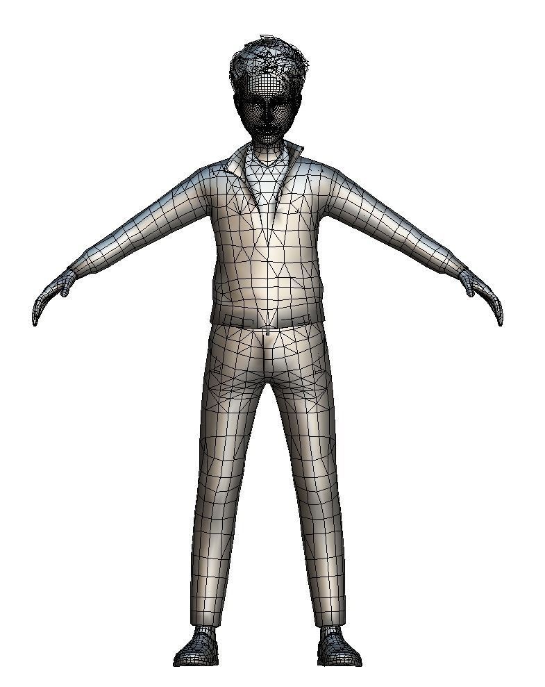 Cartoon Low Poly Style Avatar 019 Low-poly 3D model_9