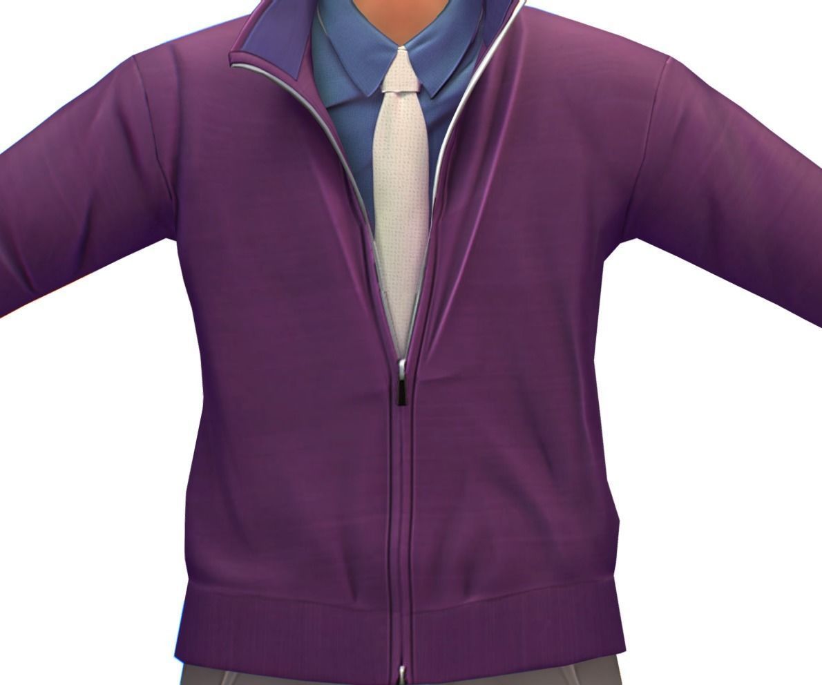 Cartoon Low Poly Style Avatar 019 Low-poly 3D model_6