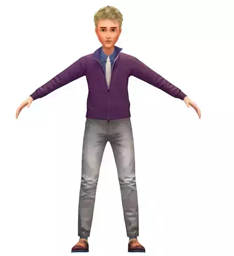 Cartoon Low Poly Style Avatar 019 Low-poly 3D model