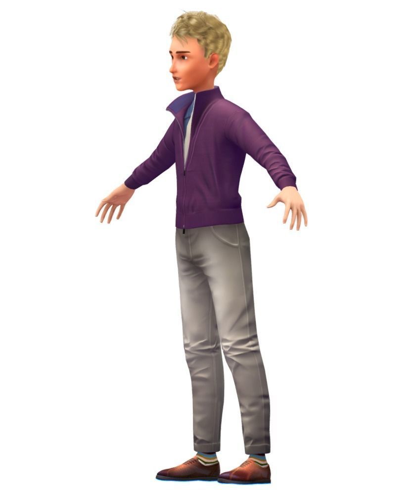 Cartoon Low Poly Style Avatar 019 Low-poly 3D model_2