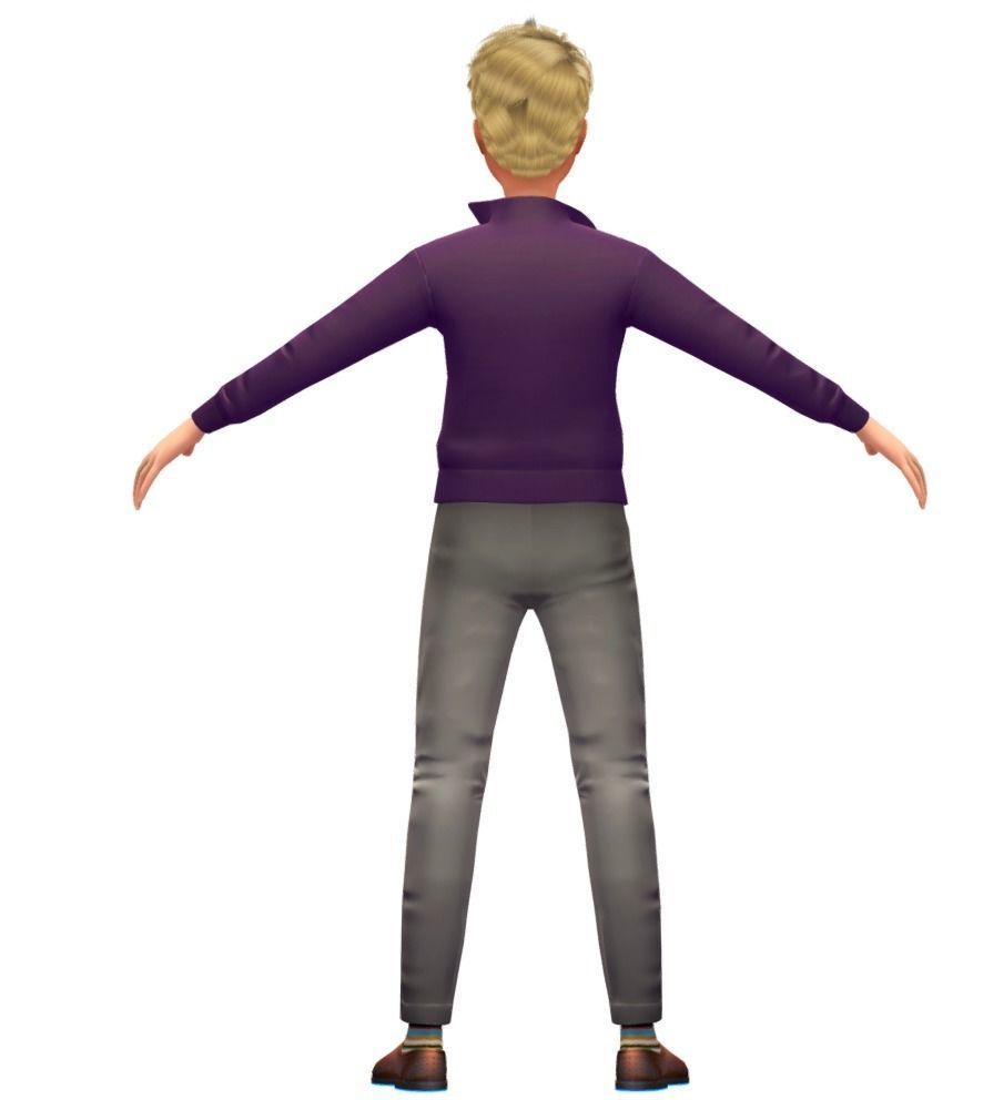 Cartoon Low Poly Style Avatar 019 Low-poly 3D model_1