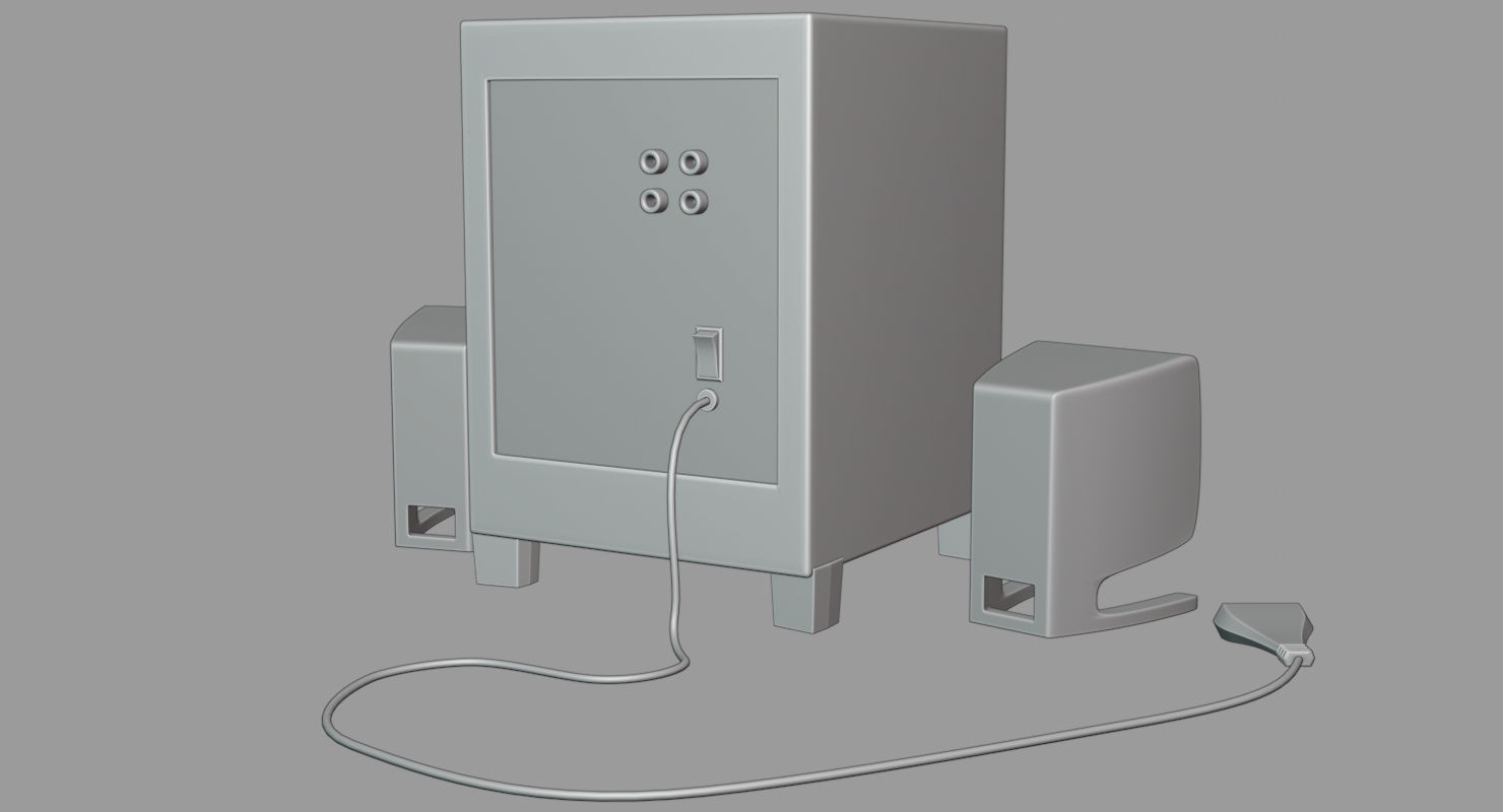 Smart Speaker System 3D model_11