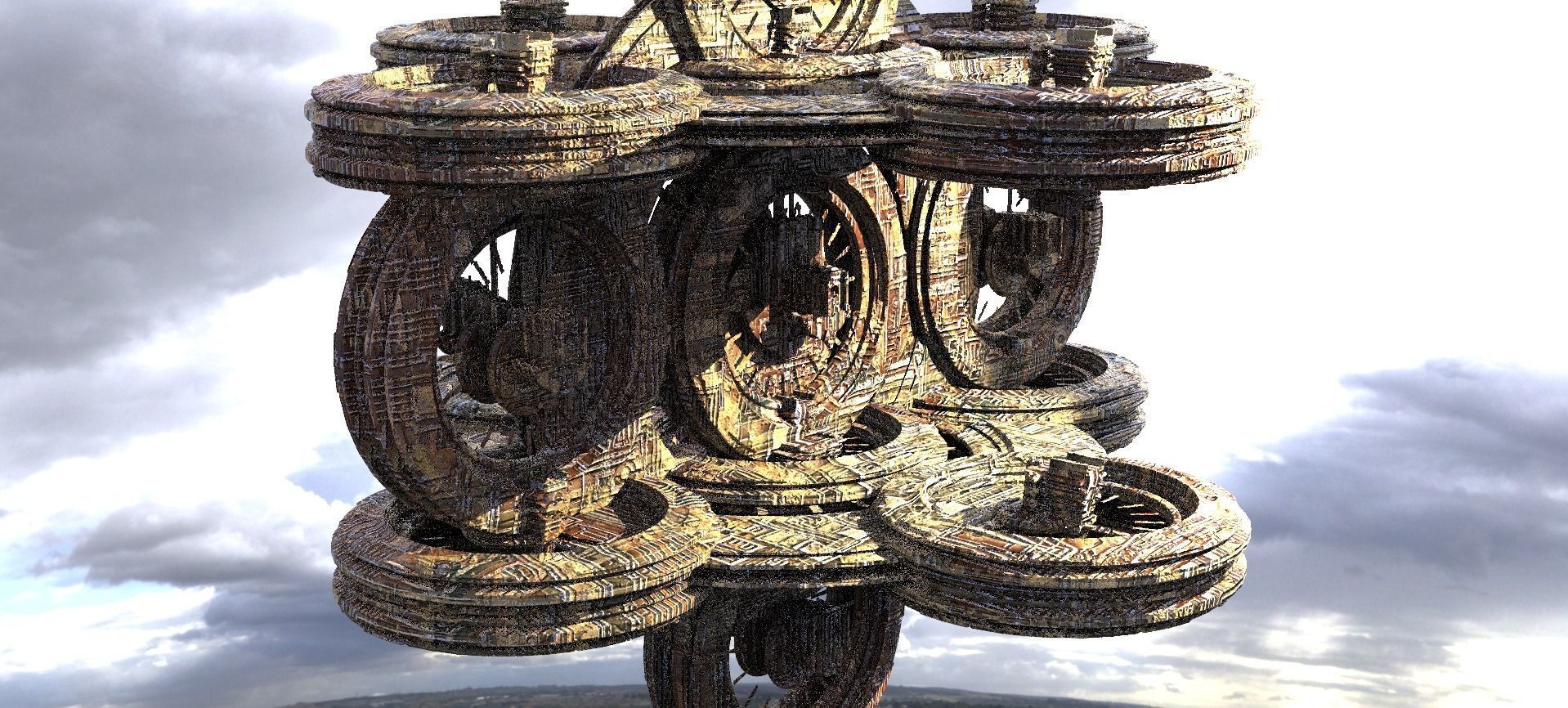 Ancient Alien Star Ring Monolith 2 3D model_1