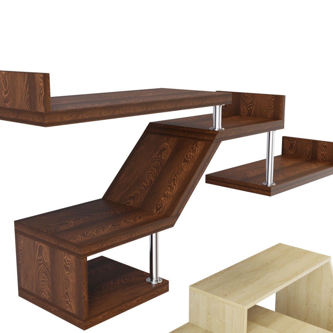 computer desk Low-poly 3D model_2