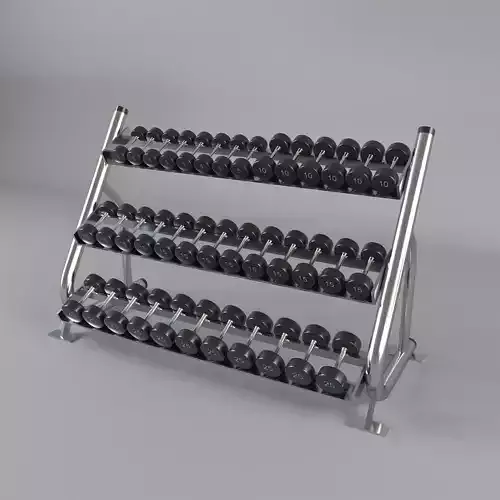 Dumbbell set rack with weights