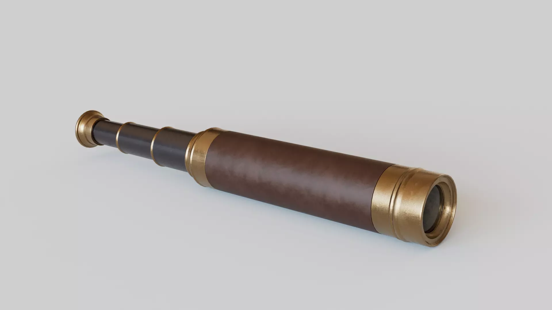 Antique Brass Spyglass Telescope - Nautical PBR Low-poly 3D model