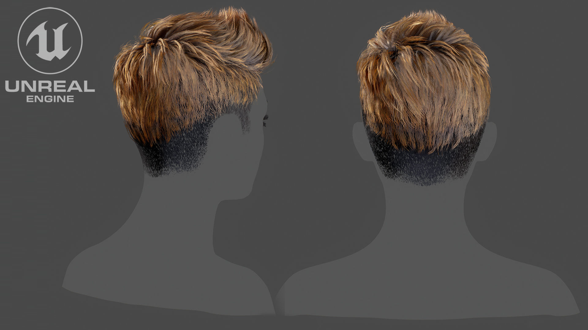 Low Poly Cards Game-ready Short Hairstyle Low-poly 3D model_7