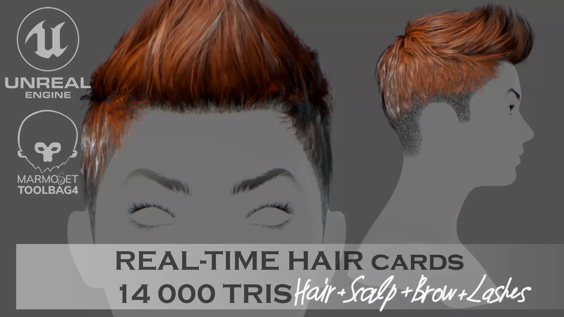 Low Poly Cards Game-ready Short Hairstyle Low-poly 3D model_0