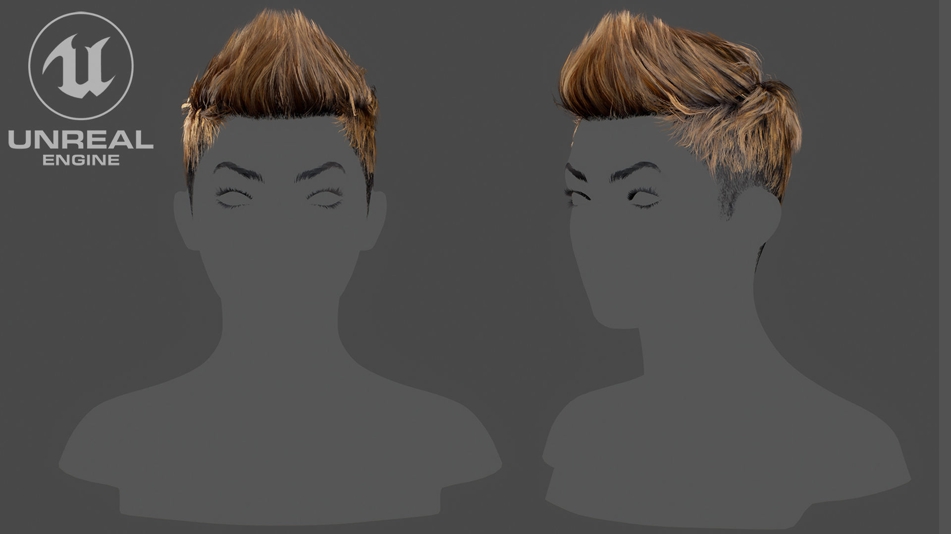Low Poly Cards Game-ready Short Hairstyle Low-poly 3D model_5