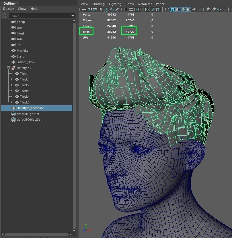 Low Poly Cards Game-ready Short Hairstyle Low-poly 3D model_10