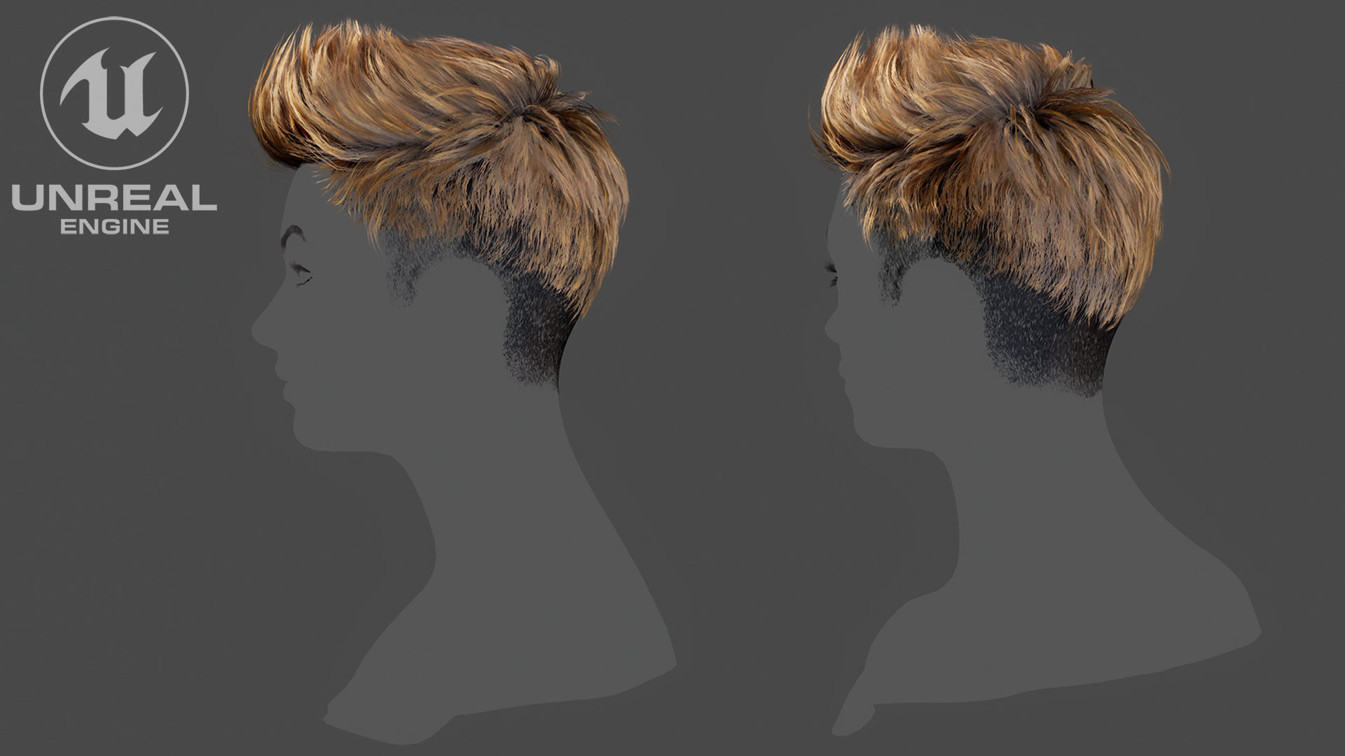 Low Poly Cards Game-ready Short Hairstyle Low-poly 3D model_6