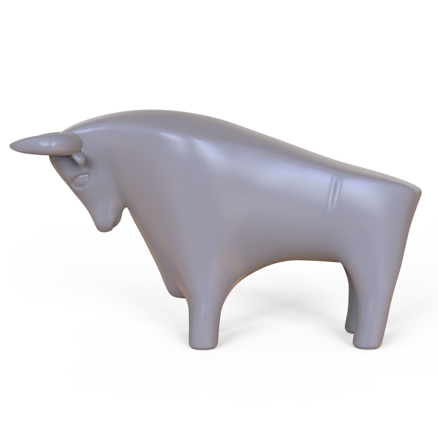 Cartoon Bull 3D print model_6