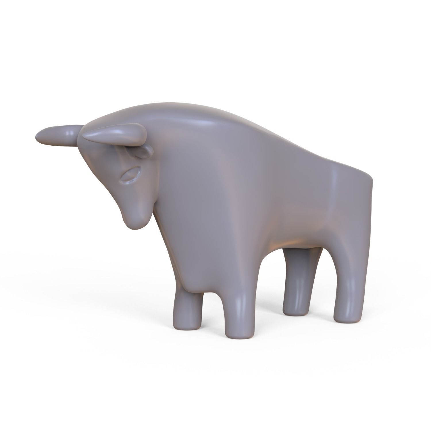 Cartoon Bull 3D print model_1