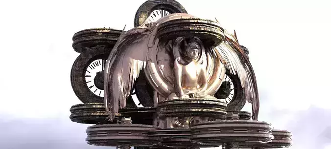 Ancient Alien Star Ring Monolith Kitbash 1 3D