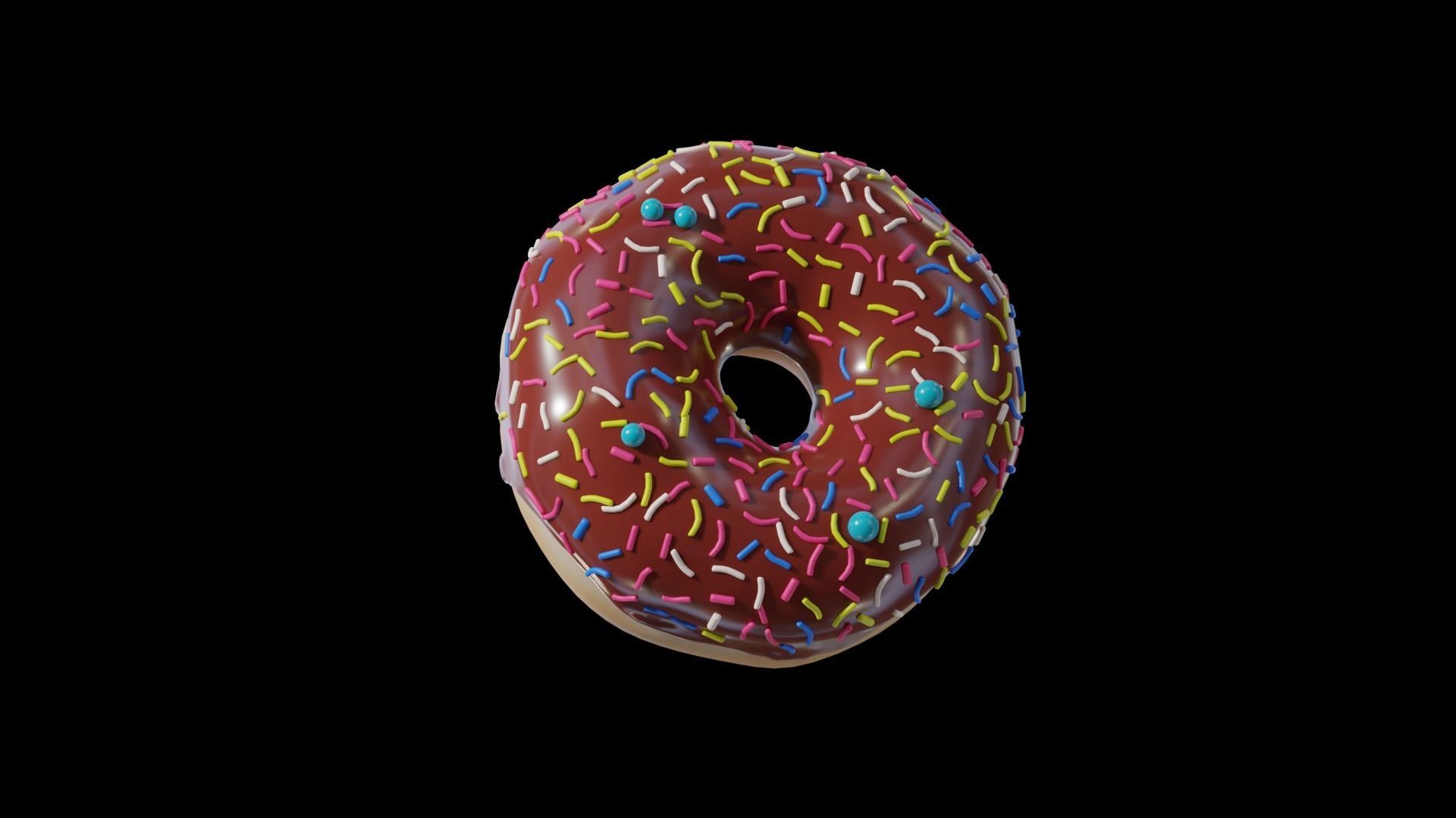Low-Poly 3D Donut Model with sprinkles 3D model_2
