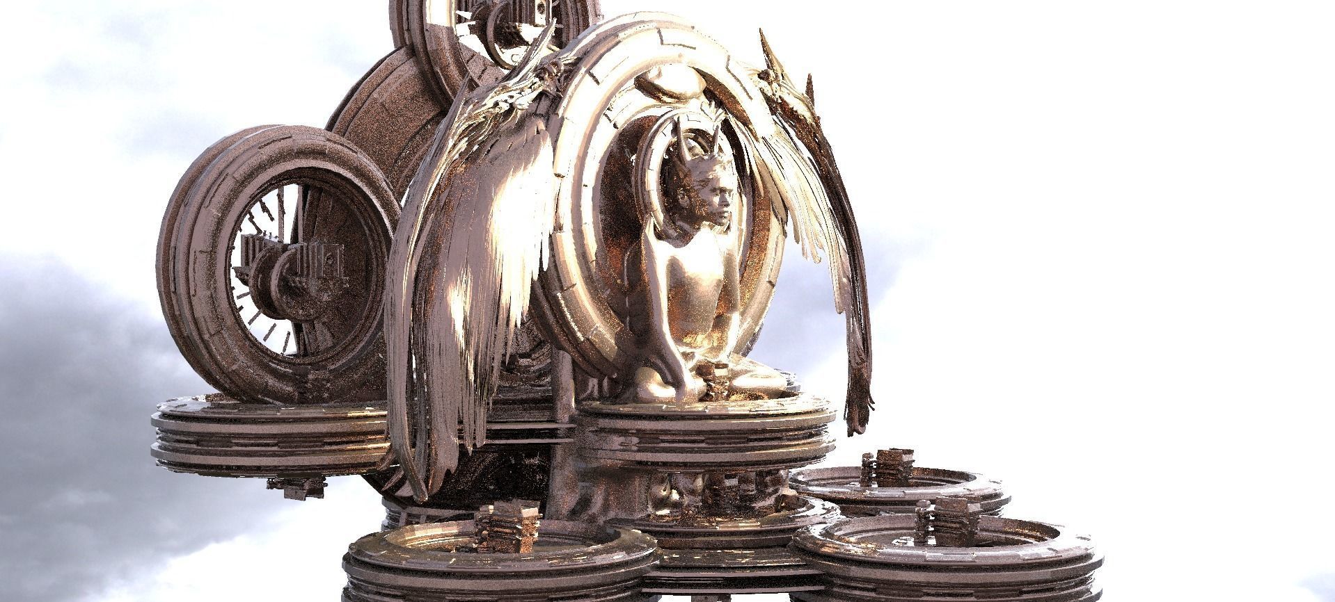 Ancient Alien Star Ring Monolith Kit bash 2 3D model_1