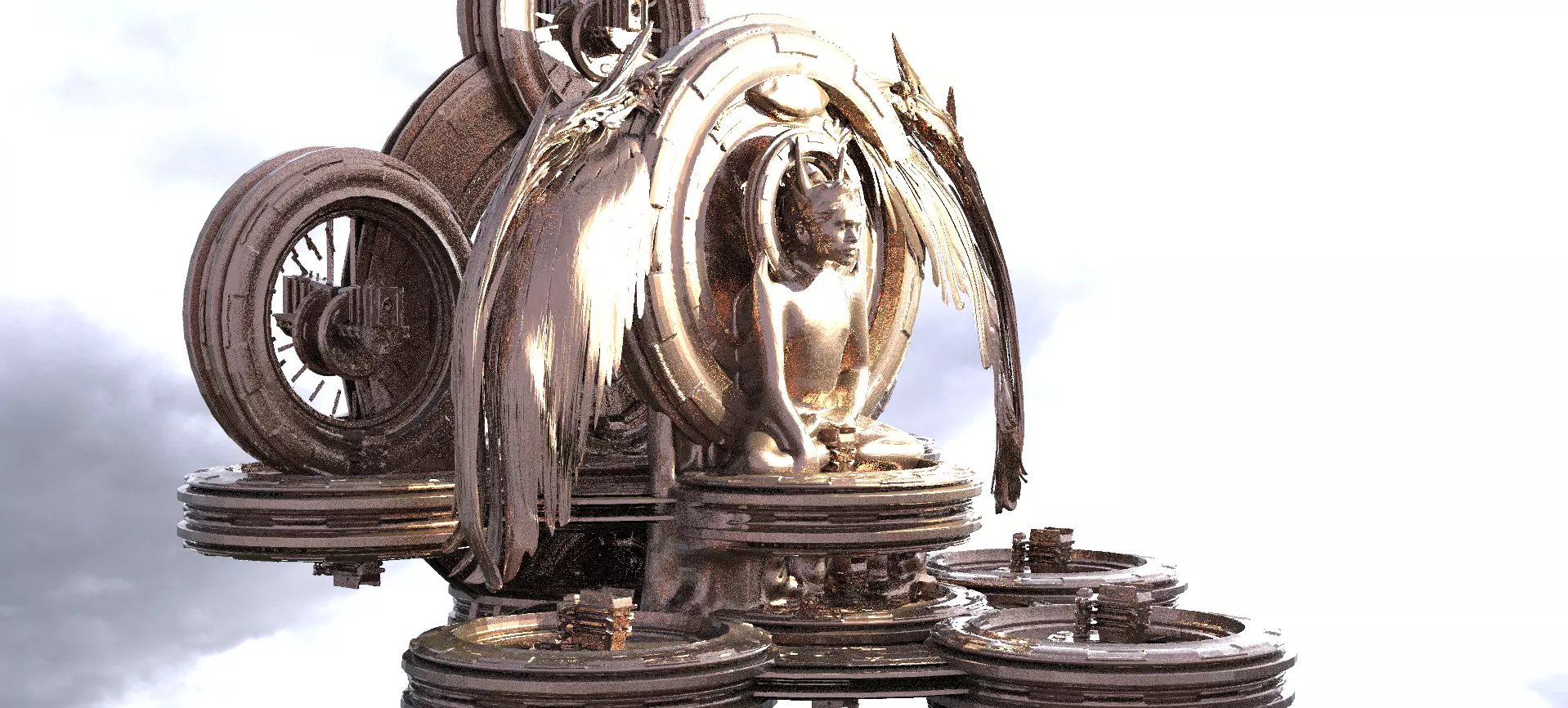 Ancient Alien Star Ring Monolith Kit bash 2 3D model_0