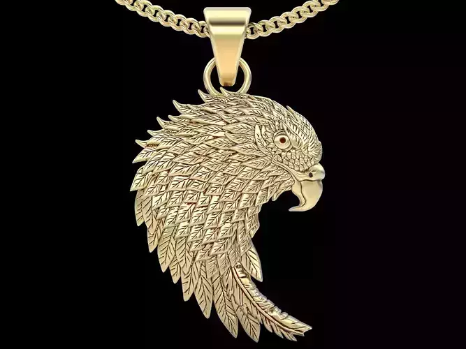 Eagle pendant silver gold sterling jewelry printable 3D model