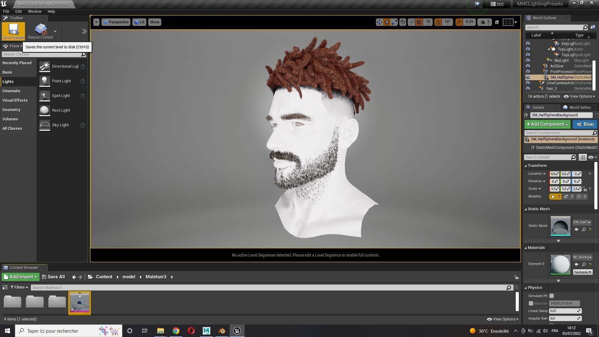 Realistic Hair Male Beard brows mustache p8 card  Low-poly 3D model_15