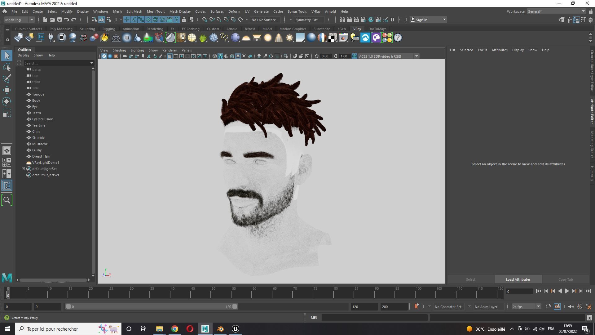 Realistic Hair Male Beard brows mustache p8 card  Low-poly 3D model_12