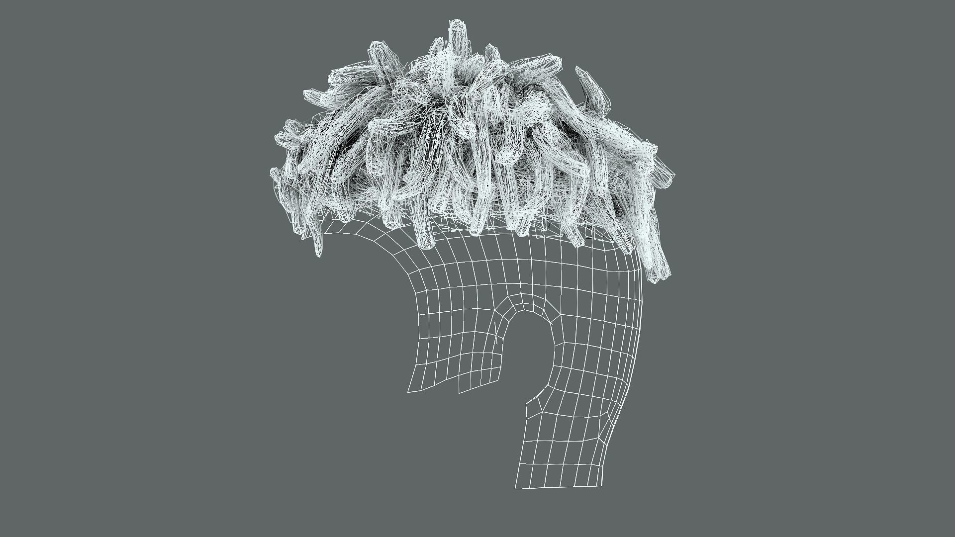 Realistic Hair Male Beard brows mustache p8 card  Low-poly 3D model_18