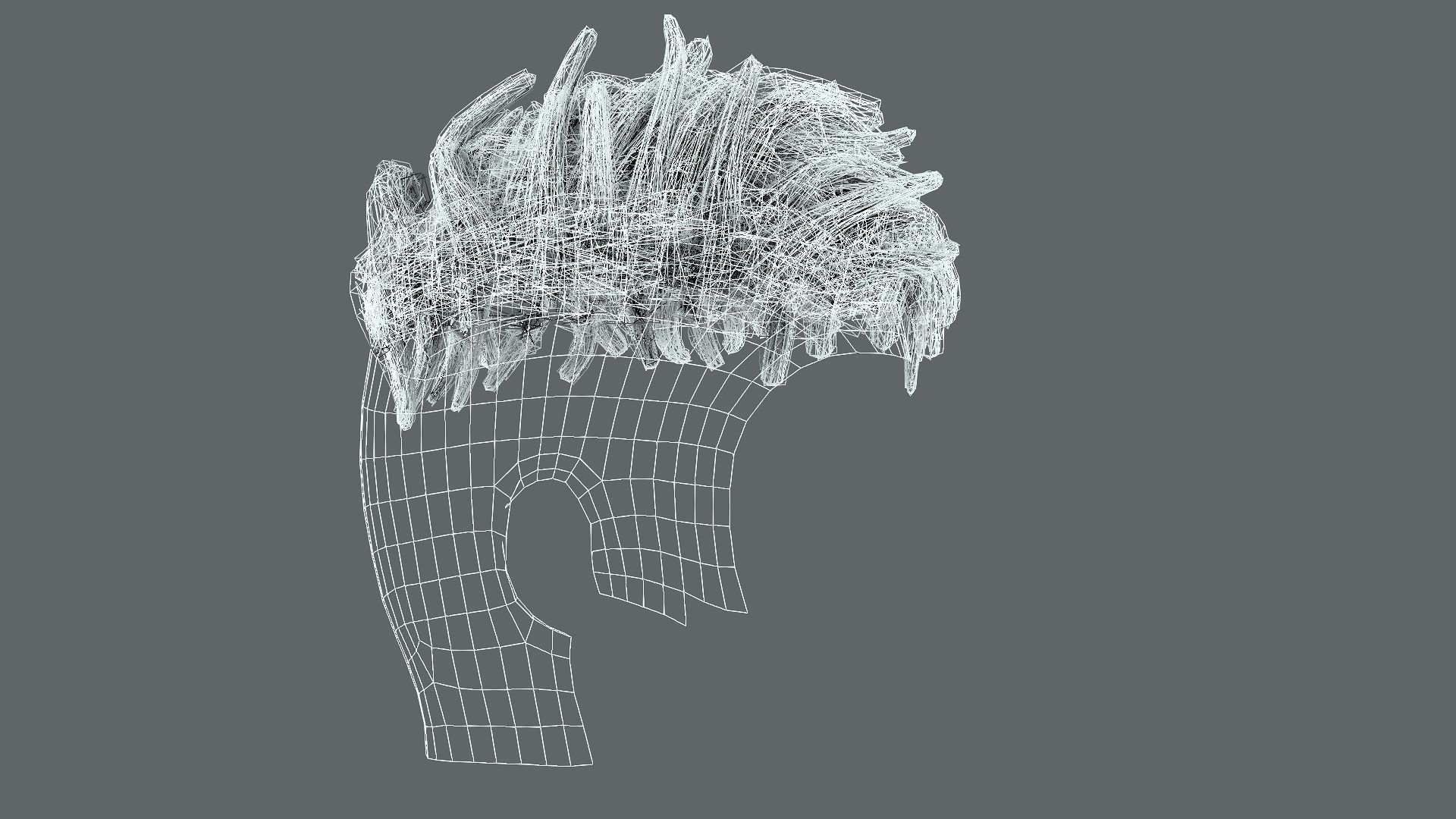 Realistic Hair Male Beard brows mustache p8 card  Low-poly 3D model_19