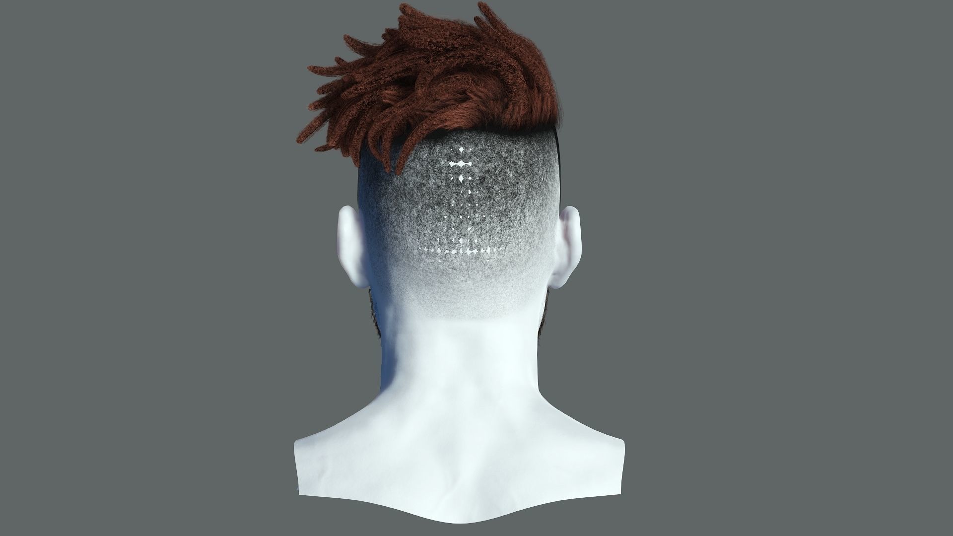 Realistic Hair Male Beard brows mustache p8 card  Low-poly 3D model_8