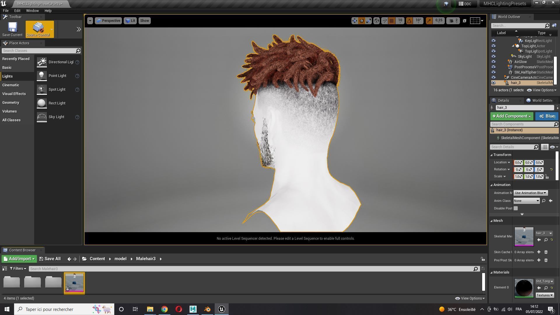 Realistic Hair Male Beard brows mustache p8 card  Low-poly 3D model_16