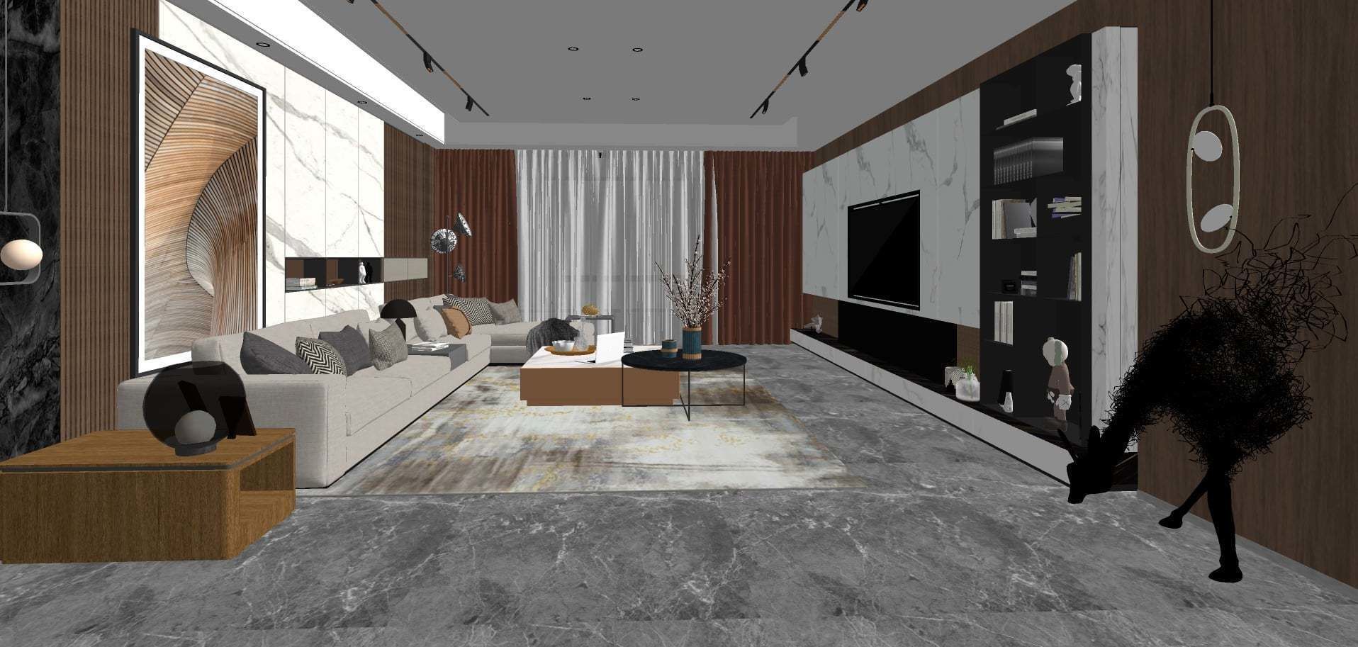 living room scene 3D model_1