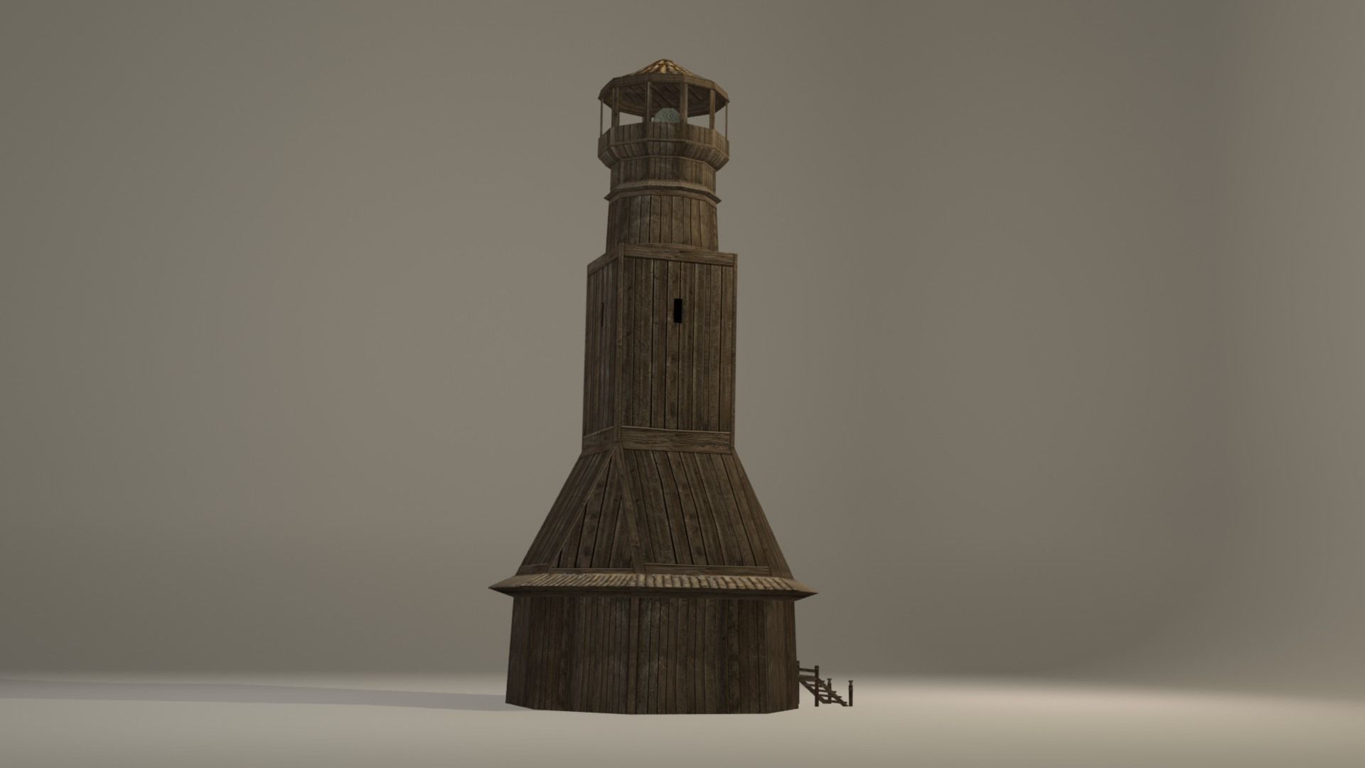Antique lighthouse Low-poly 3D model_3