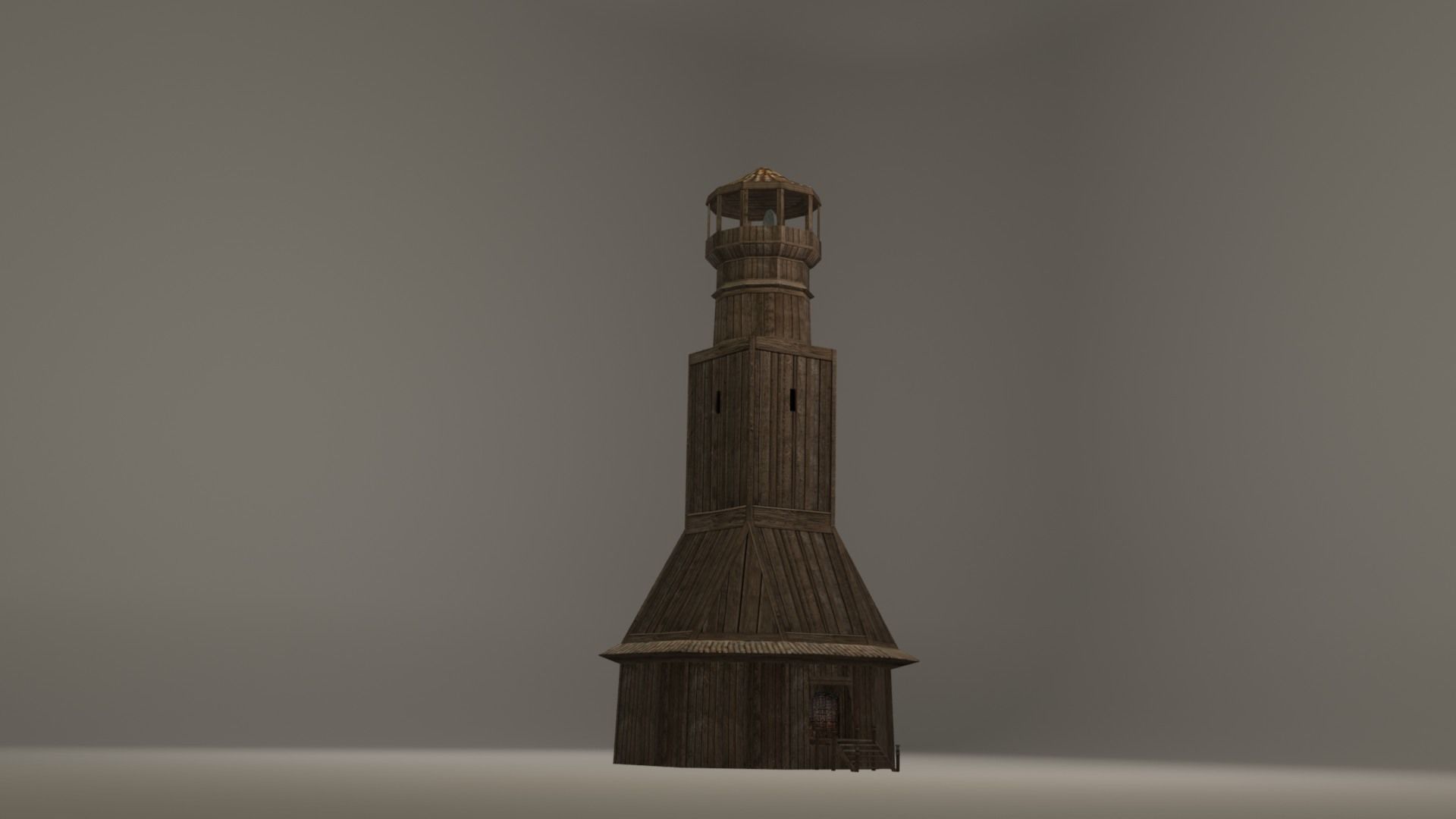 Antique lighthouse Low-poly 3D model_2