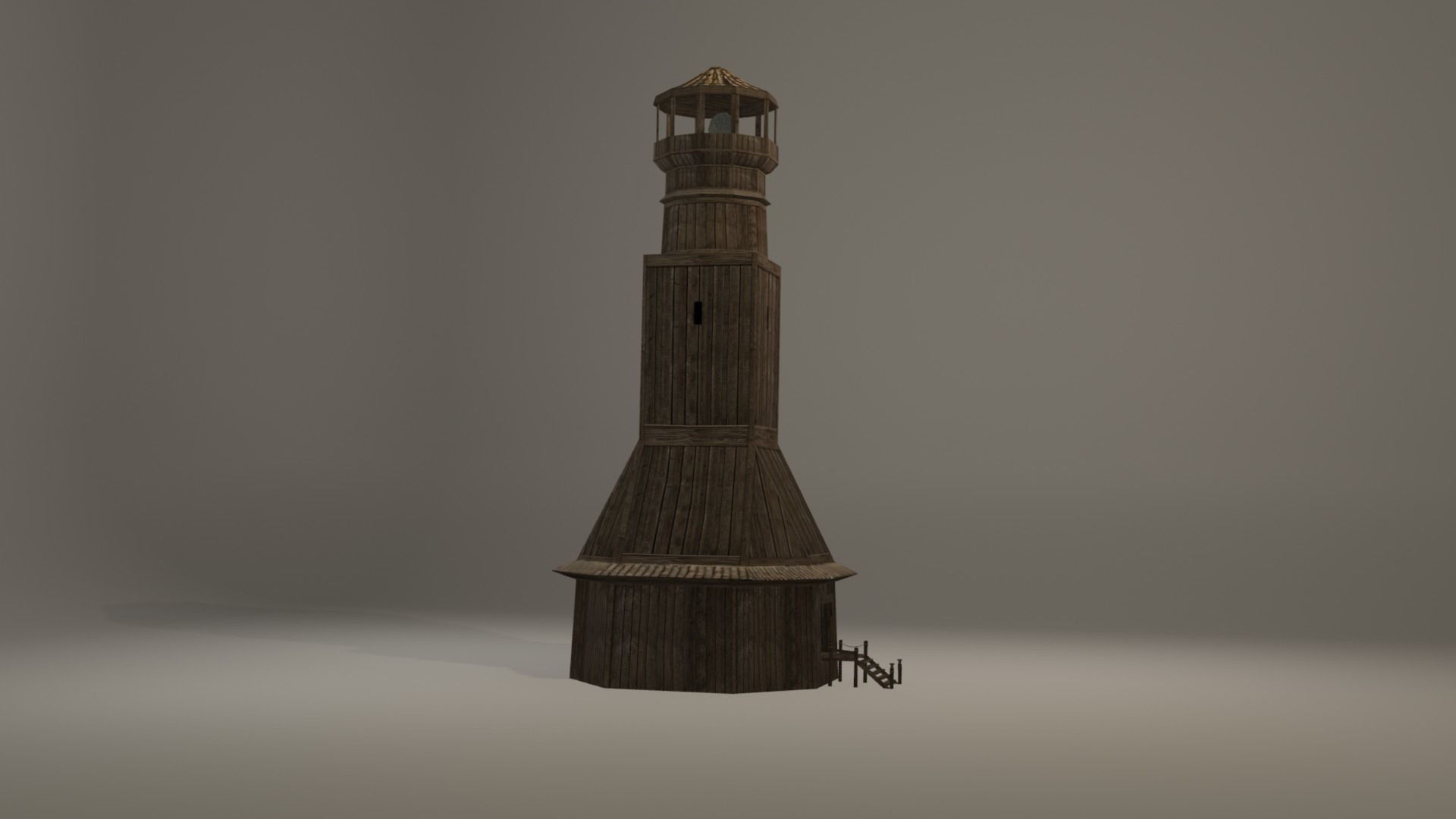 Antique lighthouse Low-poly 3D model_6