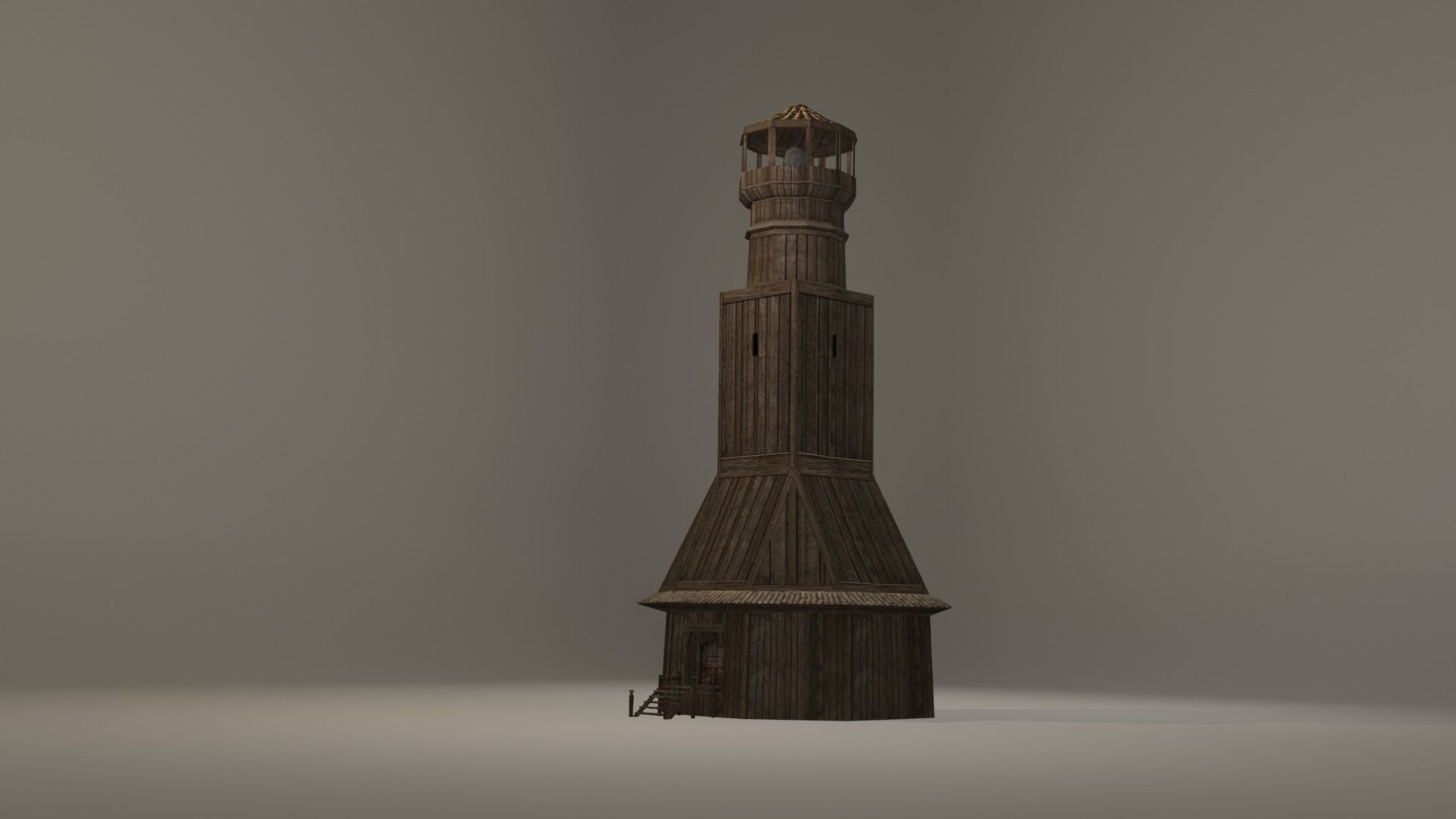 Antique lighthouse Low-poly 3D model_1