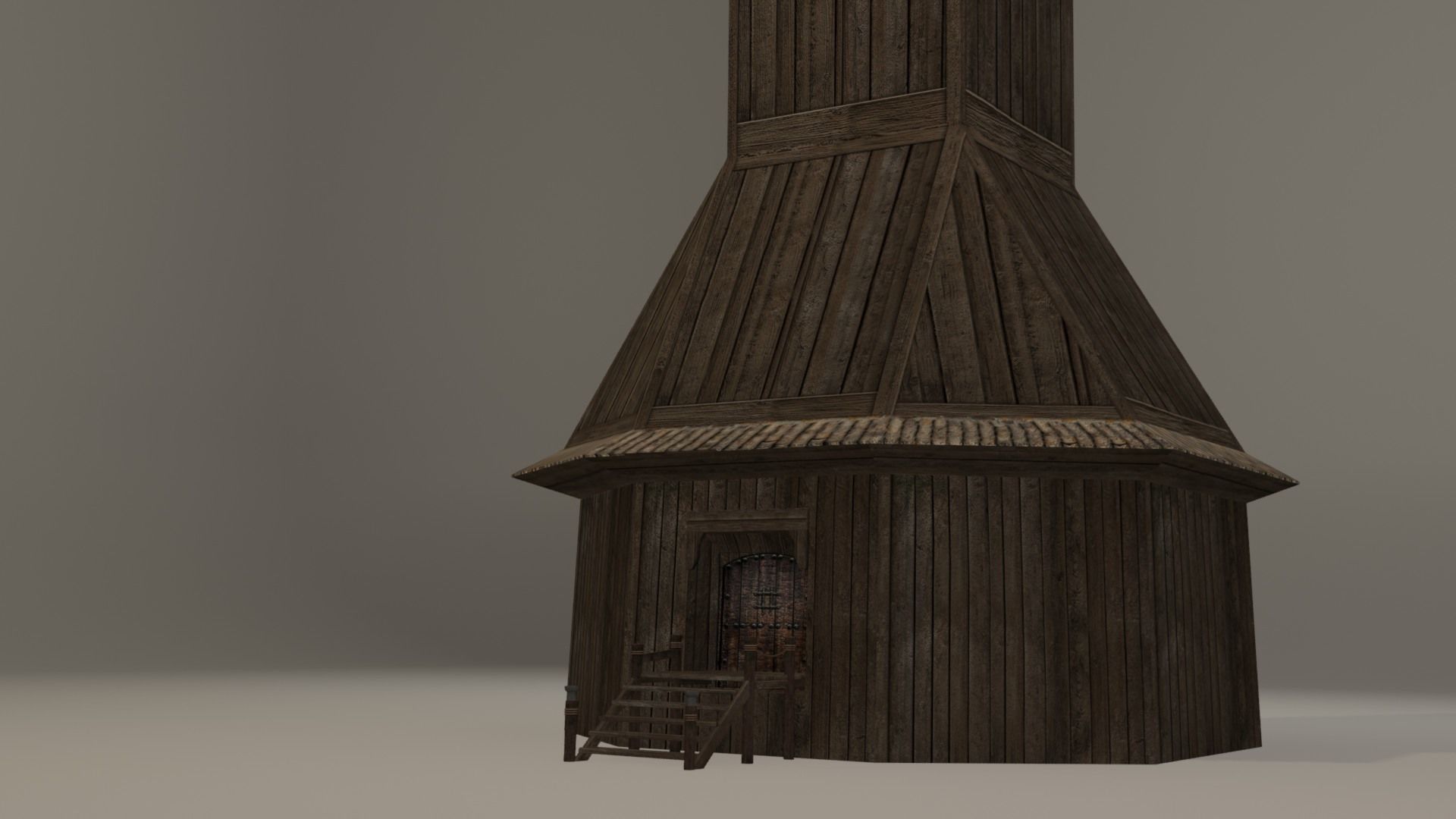 Antique lighthouse Low-poly 3D model_5