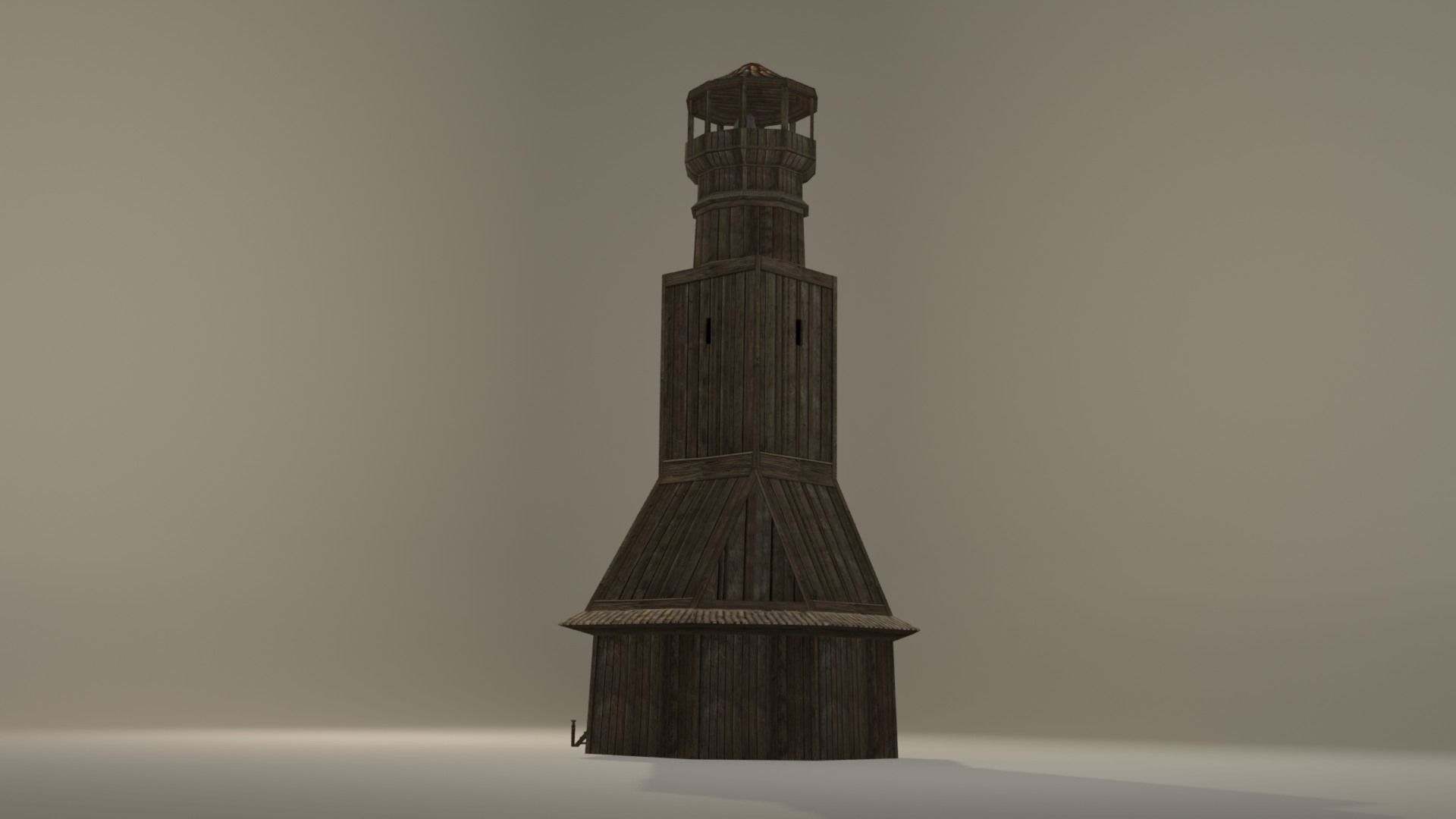 Antique lighthouse Low-poly 3D model_7