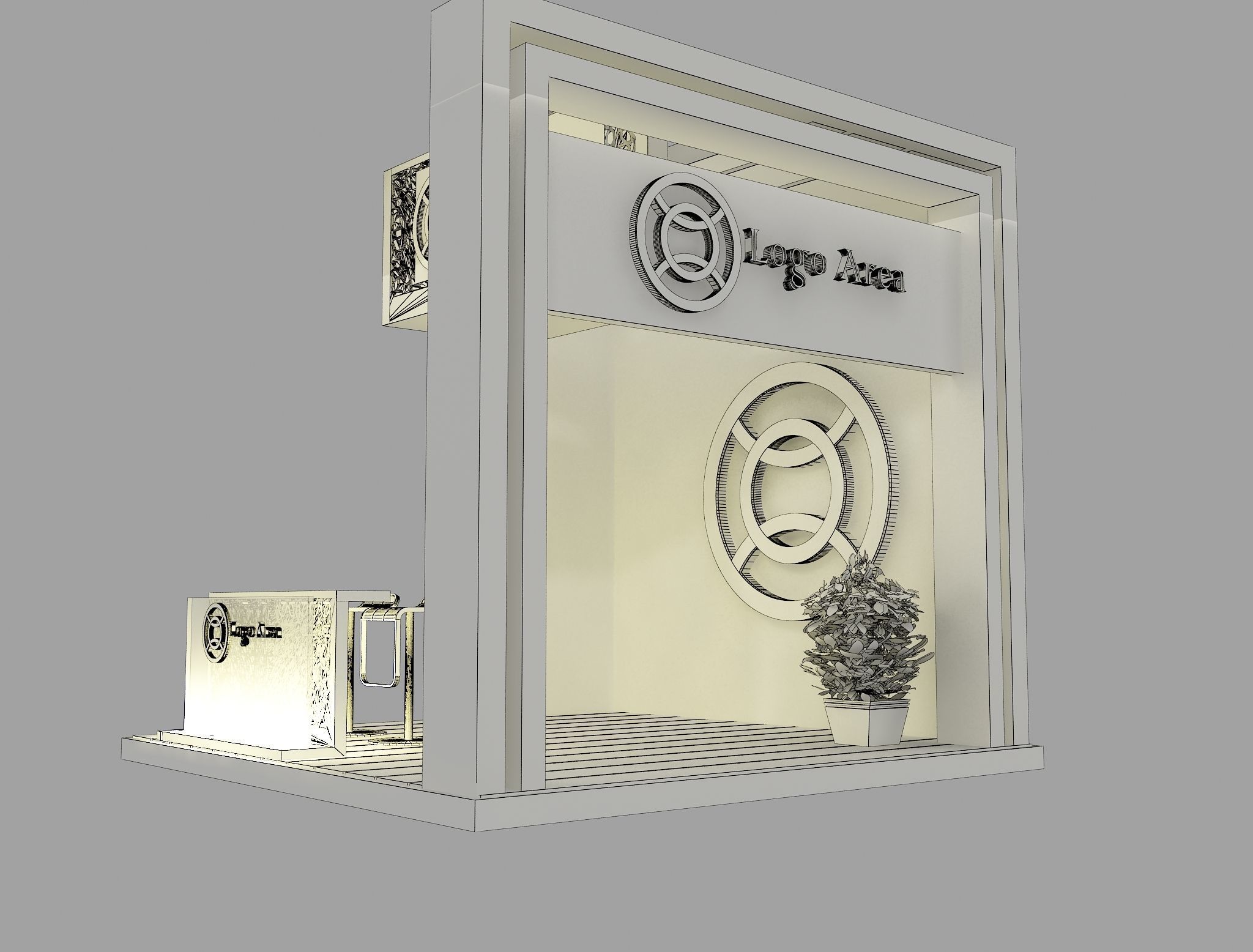 Booth Exhibition Stand a45 3D model_5