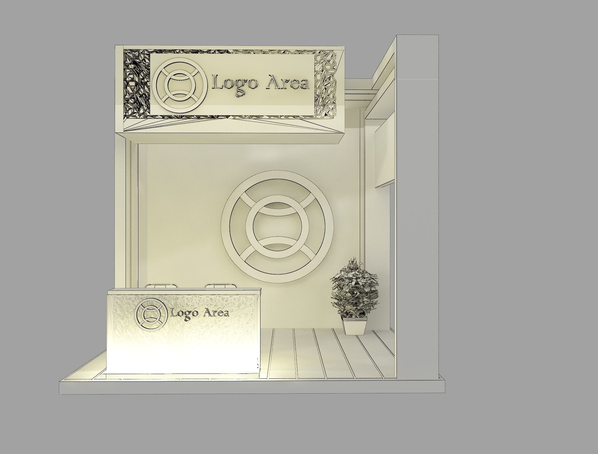 Booth Exhibition Stand a45 3D model_3