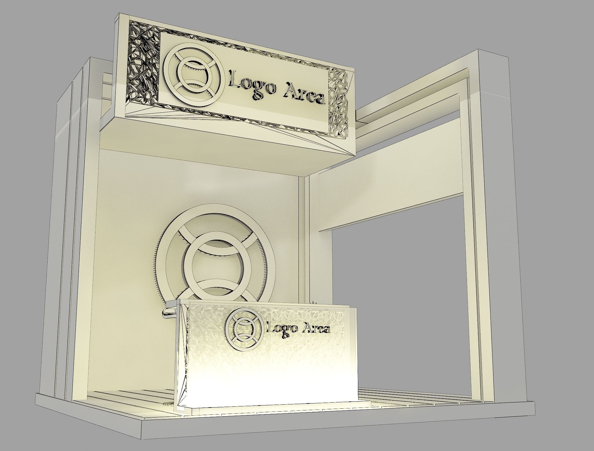 Booth Exhibition Stand a45 3D model_11
