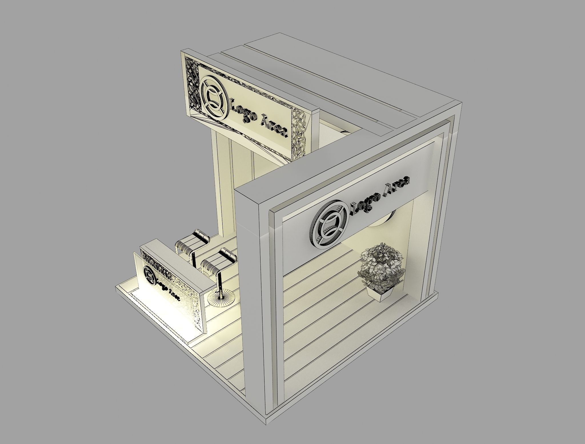 Booth Exhibition Stand a45 3D model_7