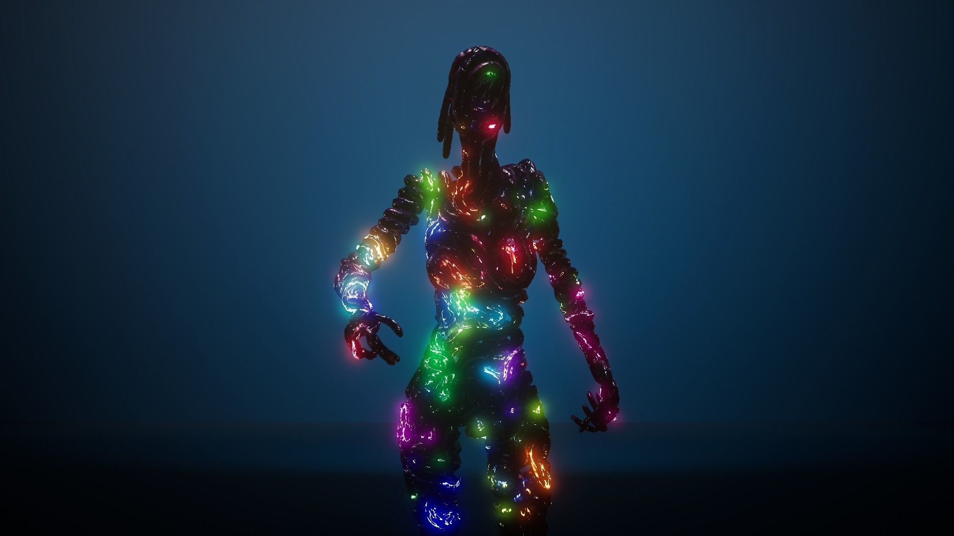 GutWoman glowing human body Low-poly 3D model_14