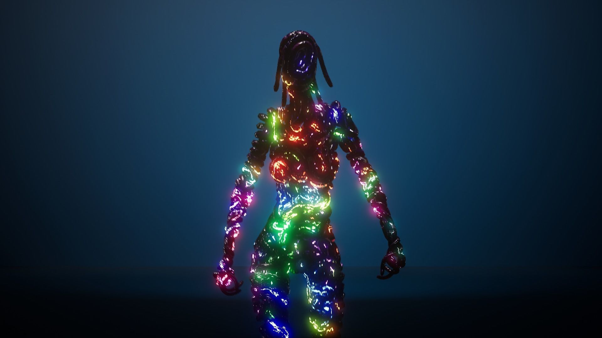 GutWoman glowing human body Low-poly 3D model_12