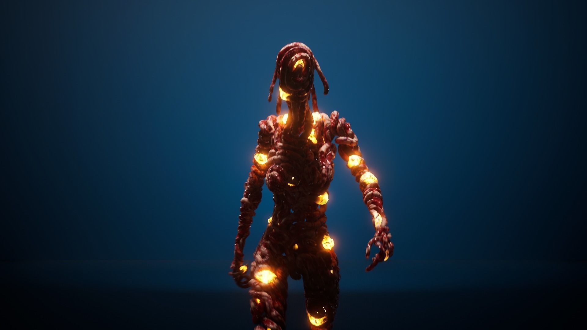 GutWoman glowing human body Low-poly 3D model_4