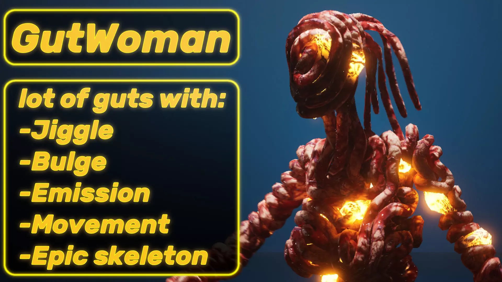 GutWoman glowing human body Low-poly 3D model_0