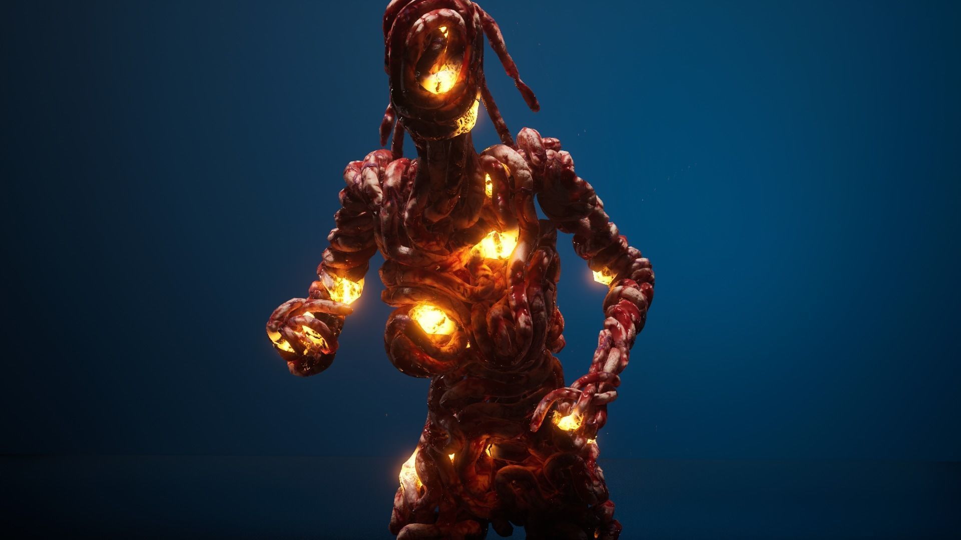 GutWoman glowing human body Low-poly 3D model_8