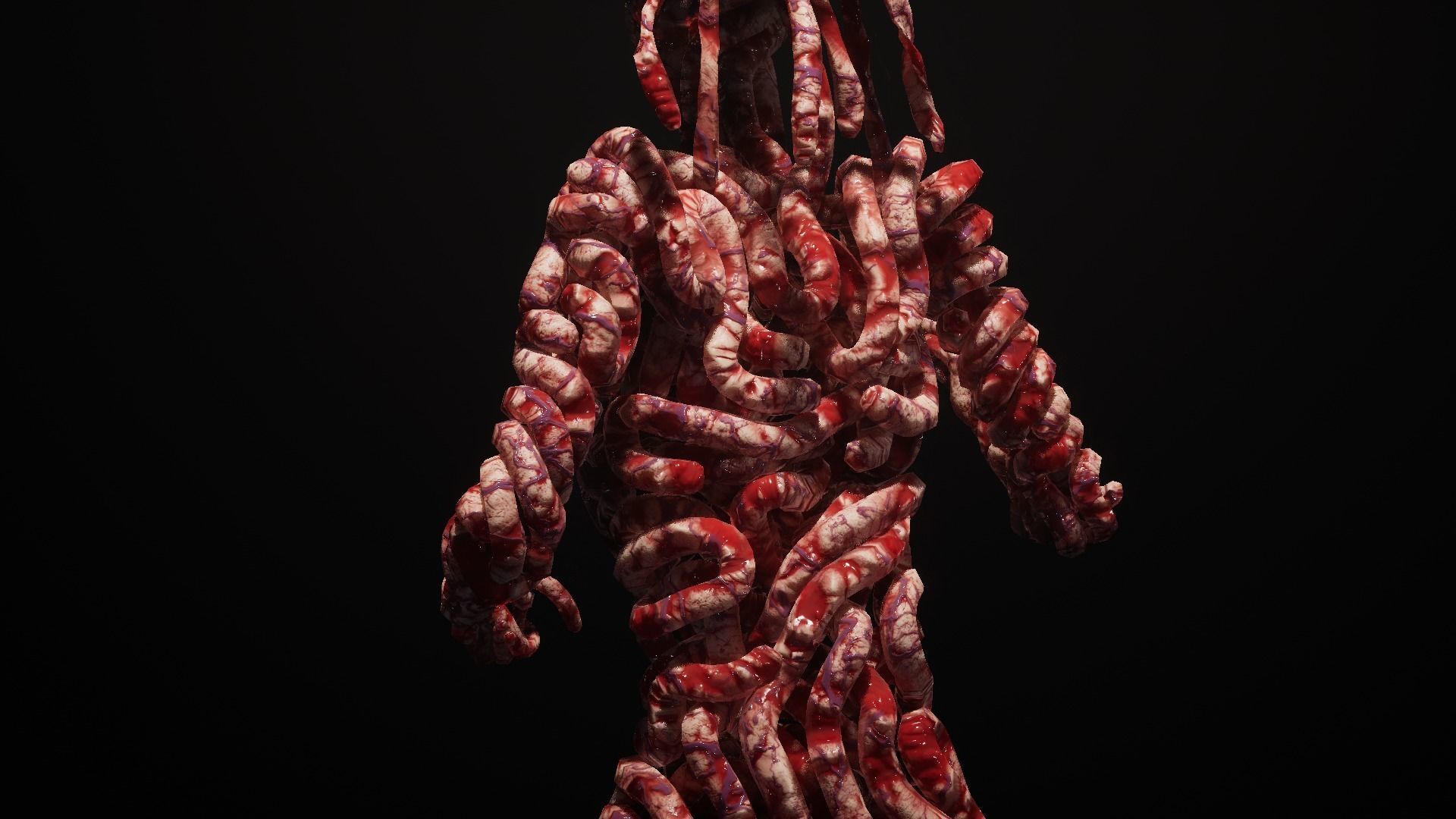 GutWoman glowing human body Low-poly 3D model_9