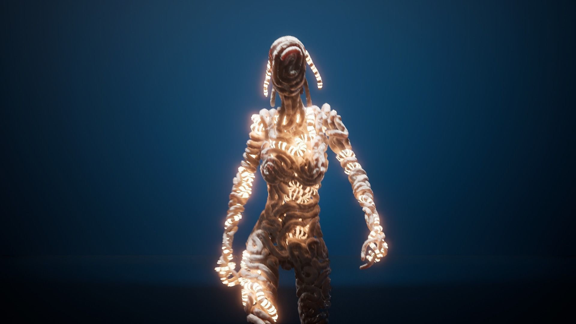 GutWoman glowing human body Low-poly 3D model_7